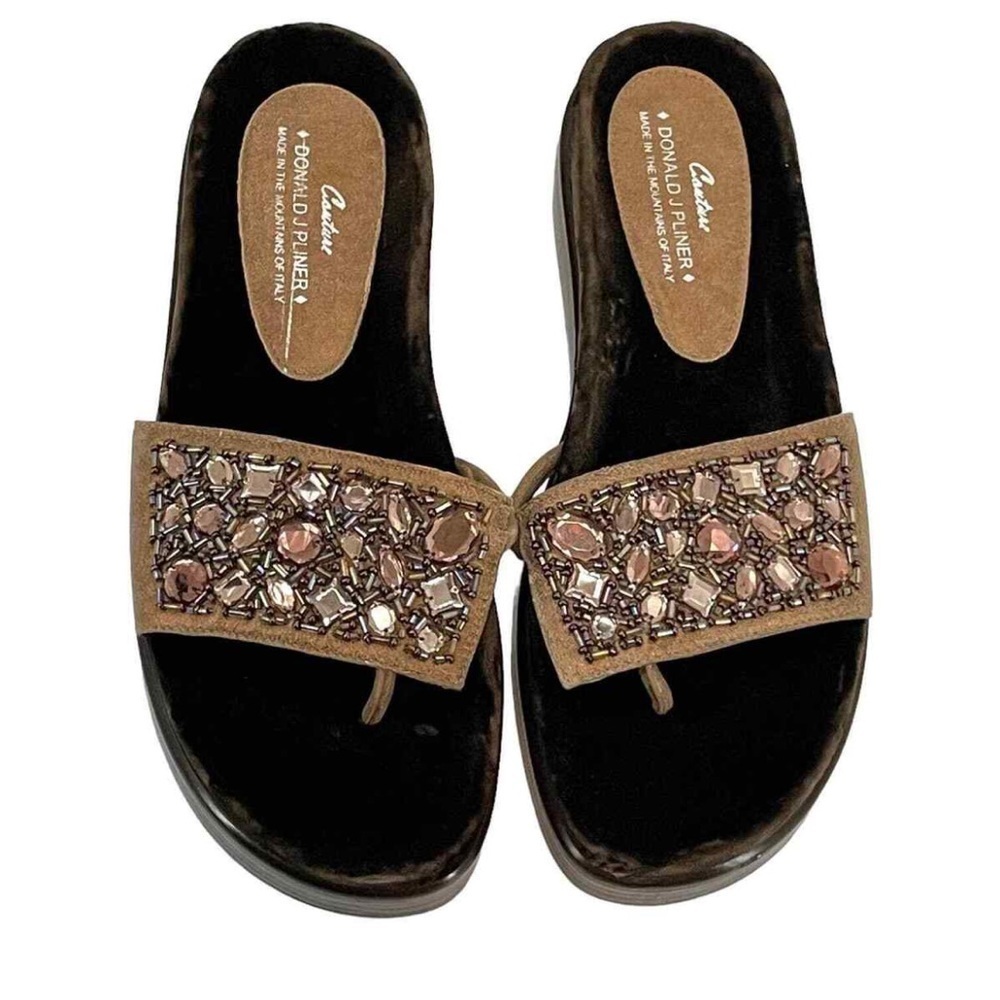 Donald J Pliner Embellished Slides Women’s Thick Stral Platform Sandals 9.5